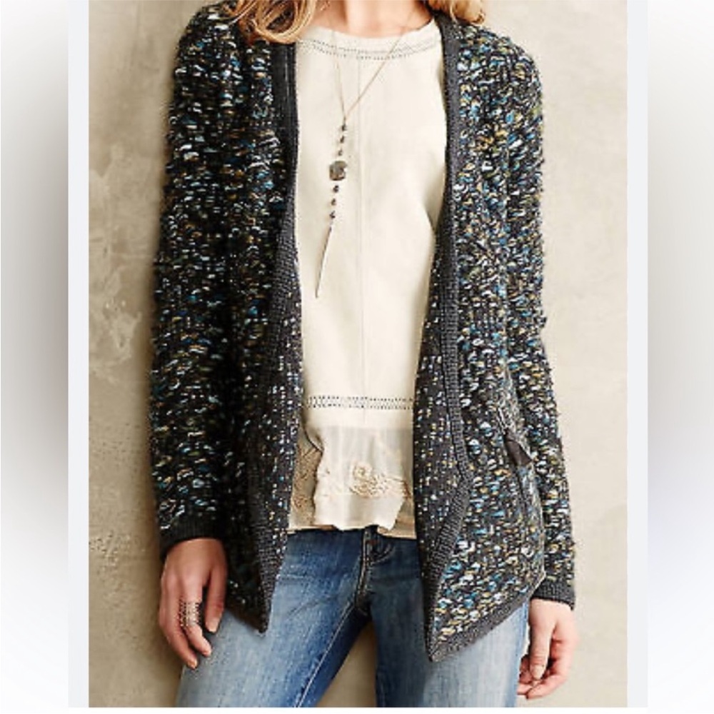 Anthropologie MOTH Keavy jacquard chunky cardigan jacket sweater